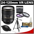 Nikon 24-120mm f/4 G VR AF-S ED Zoom-Nikkor Lens with 3-Piece Filter Set + Tripod + Cleaning Accessory Kit for D3s, D3x, D3, D7000, D300s, D90, D5000, D3100, D3000 Digital SLR Cameras ( Nikon Lens )