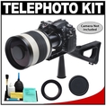 Rokinon 800mm Multi-Coated Mirror Lens with 2x Teleconverter (=1600mm) + Stedi-Stock Shoulder Brace Kit for Sony Alpha DSLR A100, A200, A230, A300, A330, A350, A380, A700 & A900 Digital SLR Cameras ( Rokinon Lens )