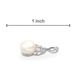 รูปย่อ 14K White Gold Pearl and 0.12 CTW Topaz Ladies Pendant. Length 16 mm. Total Item weight 0.9 g. รูปที่2