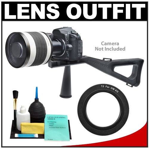 Rokinon 500mm Multi-Coated Mirror Lens with 2x Teleconverter (=1000mm) + Stedi-Stock Shoulder Brace Kit for Panasonic / Olympus E-5, E-30, E-3, Evolt E-420, E-450, E-520, E-620 Digital SLR Cameras ( Rokinon Lens ) รูปที่ 1