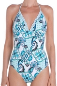 Swimsuit Moontide Provence Mint and Mink Frill Swimsuit (Type one Piece)