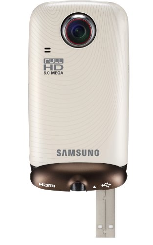 Samsung HMX-E10 1080P Pocket Camcorder with 270-Degree Swivel Lens (Ivory) ( HD Camcorder ) รูปที่ 4