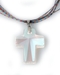 รูปย่อ Crystal Cross Pendant with 6 Strings Rainbow Color Nylon Necklace รูปที่1