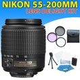 Nikon Zoom Normal-Telephoto 55-200mm f/4-5.6G ED AF-S DX Zoom-Nikkor Autofocus Lens + Accessory Kit For Nikon D3000, D3100, D5000, D5100, D7000 DSLR Cameras ( Zm Lens )