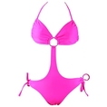 Swimsuit Monokini Swimsuit Hot Pink Bandaue (Type one Piece)