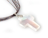 รูปย่อ Crystal Cross Pendant with 6 Strings Rainbow Color Nylon Necklace รูปที่3