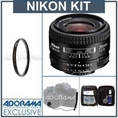 Nikon 35mm f/2D AF Wide Angle Auto Focus Nikkor Lens - Gray Market - with Tiffen 52mm UV Filter, Lens Cap Leash, Professional Lens Cleaning Kit ( Nikon Lens )