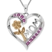 รูปย่อ Sterling Silver and 14k Rose Gold Created Pink Sapphire Heart Pendant, 18" รูปที่1