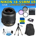 Nikon 18-55mm Vr Af-s Dx Nikkor Lens + Lowepro Fastpack 250 (Black) + More Accessory Kit for Nikon D40, D60, D90 Dslr Cameras (32gb Pro Kit) ( Zm Len )