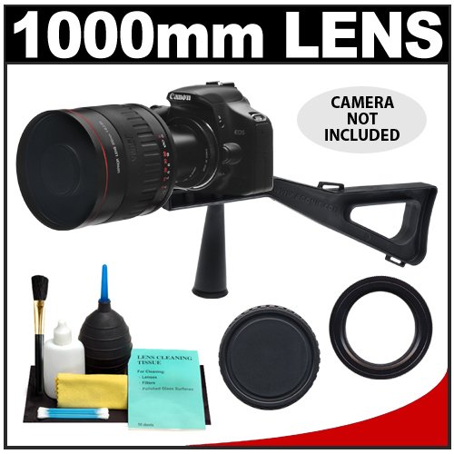 Vivitar 500mm f/6.3 Series 1 Multi-Coated Mirror Lens with 2x Teleconverter (=1000mm) + Stedi-Stock Shoulder Brace Kit for Canon EOS 5D, 7D, 50D, 40D, Rebel XSi, XS, XTi, XT, T1i Digital SLR Cameras ( Vivitar Lens ) รูปที่ 1