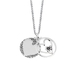 รูปย่อ Sterling Silver "Mother Daughter Friends Forever" Reversible Two-Piece Pendant with Heart and Flower, 18" รูปที่1