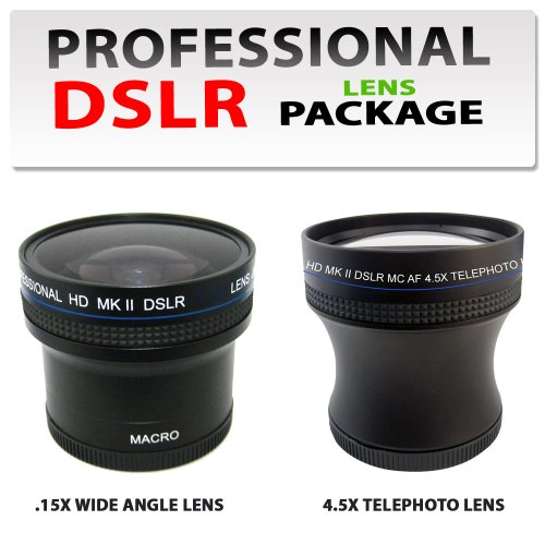 0.15X Super Fisheye Lens + 4.5x Digital Telephoto Professional Series Lens Kit For The Nikon D40, D40x, D60, D90, D10, D20 DSLR Camera Which Have Any Of These (16-85mm, 18-105mm, 70-300mm) Nikon Lenses ( Digital Lens ) รูปที่ 1