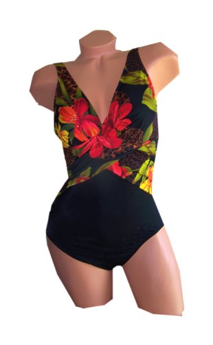 Swimsuit Caribbean Joe Slim Shaper Tropical Paradise Tank Style Swimsuit (Type one Piece) รูปที่ 1