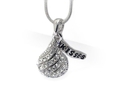 White Gold Plated Crystal Chocolate Kiss Pendant Necklace Fashion Jewelry