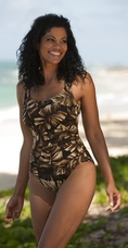 Swimsuit Miraclesuit Creme de Cocoa Sideswipe Swimsuit by Miraclesuit (Type one Piece)