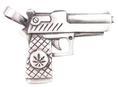 Magic Leaf Pistol Gun Pewter Pendant Necklace