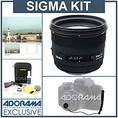Sigma 50mm f/1.4 EX DG HSM Auto Focus Lens Kit, for Maxxum & Sony Alpha Mount. (*Auto Focus only if body supports HSM) with Tiffen 77mm UV Filter, Lens Cap Leash, Professional Lens Cleaning ( Sigma Lens )