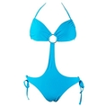 Swimsuit Monokini Swimsuit Turquoise Bandaue (Type one Piece)