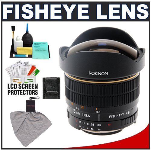 Rokinon 8mm f/3.5 Aspherical Fisheye Manual Focus Lens + Accessory Kit for Olympus 4/3 E-30, E-3, E-1, Evolt E-420, E-450, E-500, E-510, E-520 & E-620 Digital SLR Cameras ( Rokinon Lens ) รูปที่ 1