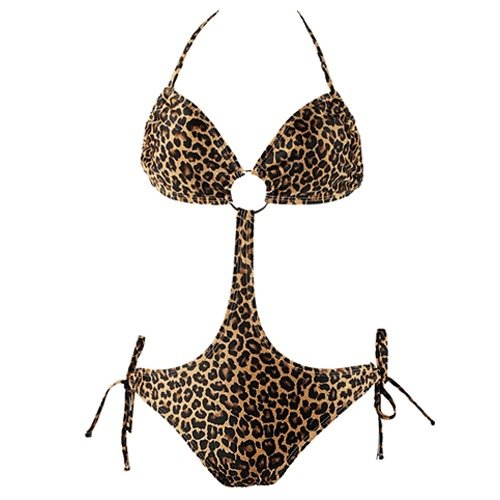 Swimsuit Monokini Swimsuit Leopard Bandaue (Type one Piece) รูปที่ 1