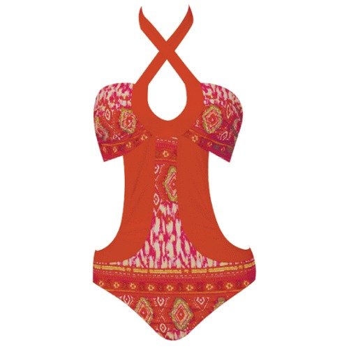 Swimsuit Monokini Swimsuit Orange (Type one Piece) รูปที่ 1