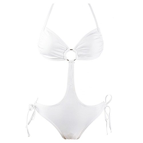 Swimsuit Monokini Swimsuit White Bandaue (Type one Piece) รูปที่ 1