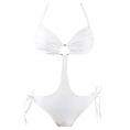 Swimsuit Monokini Swimsuit White Bandaue (Type one Piece)