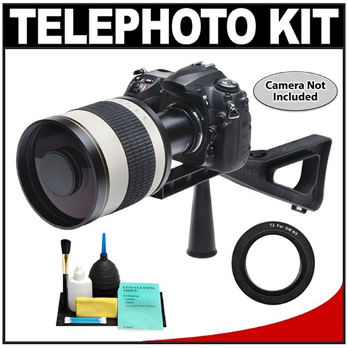 Rokinon 800mm Multi-Coated Mirror Lens with 2x Teleconverter (=1600mm) + Stedi-Stock Shoulder Brace Kit for Panasonic / Olympus Evolt E-30, E-410, E-420, E-450, E-510, E-520, E-620, E-1 & E-3 Digital SLR Cameras ( Rokinon Lens ) รูปที่ 1