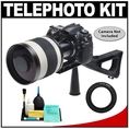 Rokinon 800mm Multi-Coated Mirror Lens with 2x Teleconverter (=1600mm) + Stedi-Stock Shoulder Brace Kit for Panasonic / Olympus Evolt E-30, E-410, E-420, E-450, E-510, E-520, E-620, E-1 & E-3 Digital SLR Cameras ( Rokinon Lens )