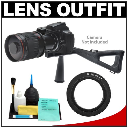 Vivitar 500mm f/8.0 Series 1 Multi-Coated Mirror Lens with 2x Teleconverter (=1000mm) + Stedi-Stock Shoulder Brace Kit for Panasonic / Olympus Evolt E-30, E-300, E-330, E-410, E-420, E-450, E-500, E-510, E-520, E-600. E-620, E-1, E-3 Digital SLR Cameras ( Vivitar Lens ) รูปที่ 1