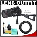 Vivitar 500mm f/8.0 Series 1 Multi-Coated Mirror Lens with 2x Teleconverter (=1000mm) + Stedi-Stock Shoulder Brace Kit for Panasonic / Olympus Evolt E-30, E-300, E-330, E-410, E-420, E-450, E-500, E-510, E-520, E-600. E-620, E-1, E-3 Digital SLR Cameras ( Vivitar Lens )