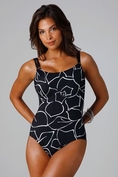 Swimsuit Miraclesuit Solitare Hamden Black and White Underwired Foam Bra Swimsuit (Type one Piece)