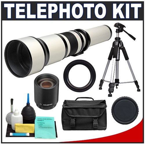 Phoenix 650-1300mm Telephoto Zoom Lens with 2x Teleconverter (=650-2600mm) + Case + Tripod + Cleaning Kit for Sony Alpha DSLR A33, A55, A290, A390, A230, A550, A560, A580, A850 Digital SLR Cameras ( Phoenix Lens ) รูปที่ 1