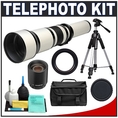 Phoenix 650-1300mm Telephoto Zoom Lens with 2x Teleconverter (=650-2600mm) + Case + Tripod + Cleaning Kit for Sony Alpha DSLR A33, A55, A290, A390, A230, A550, A560, A580, A850 Digital SLR Cameras ( Phoenix Lens )