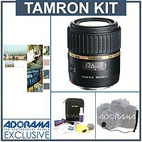 Tamron SP 60mm f/2 Di II 1:1 Macro AF Lens Kit, for Canon EOS - with 6 Year USA Warranty, Tiffen 55mm Photo Essentials Filter Kit, Lens Cap Leash, Professional Lens Cleaning Kit ( Tamron Lens ) รูปที่ 1