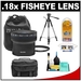 รูปย่อ Zeikos .18x Super Wide Fisheye Lens with Case and Tripod + Accessory Kit for Canon Rebel T1i XT XTi XS XSi EOS 30D 40D 50D 5D 7D Digital SLR Cameras ( Zeikos Lens ) รูปที่1