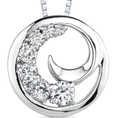 Yours Truly: Sterling Silver Swirl Journey Inspired Slider Pendant Necklace with CZ Diamonds