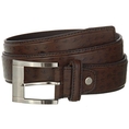 Men's Ostrich Dark Brown Embossed Leather Belt With Chrome Buckle (leather belt )