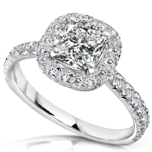 1 2/5 Carat TW Cushion Cut Diamond Engagement Ring (F/VS2) in 14k Whit ...