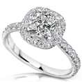 1 2/5 Carat TW Cushion Cut Diamond Engagement Ring (F/VS2) in 14k White Gold (Certified)