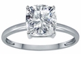 14K White Gold Certified Solitaire Engagement Ring with a 1.02 Carat EGL USA Certified EGL USA CertifiedI Color VS1 Clarity Cushion Cut Diamond (1.02 cttw) (Sizes 4-11 Available)