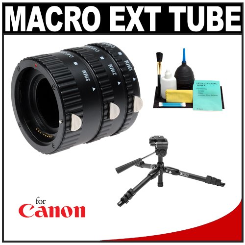 Zeikos Macro Automatic Extension Tube Set (13mm, 21mm & 31mm) with Macro Angle Tripod + Accessory Kit for Canon EOS Rebel T1i, T2i, XSi, XS, XTi, 40D, 50D, 7D, 5D MARK II Digital SLR Cameras ( Zeikos Lens ) รูปที่ 1