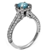 รูปย่อ Ladies 2.40ct Blue Round Diamond Engagement Ring in 18k White Gold รูปที่3