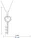 รูปย่อ 10k White or Yellow Gold Diamond Heart Key Pendant (1/8 cttw, I-J Color, I2-I3 Clarity) รูปที่3