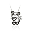 Sterling Silver Black Diamond Accent Panda Bear Pendant