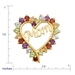 รูปย่อ Yellow Gold Plated Sterling Silver Multi-Gemstone "Mom" Heart Pendant, 18" รูปที่3