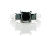 รูปย่อ 2.00ct tw Black Princess Cut Diamond Three Stone Ring in 14K White Gold. รูปที่2