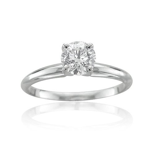 14k White Gold Solitaire Diamond Engagement Ring Band (HI, I1-I2, 1.00 carat) รูปที่ 1