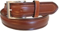 Italian double-stitched leather belt in black and brown - Style 2389 (leather belt )