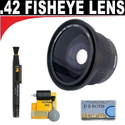 .42x HD Super Wide Angle Panoramic Macro Fisheye Lens + Lenspen + 5 Pc Cleaning Kit + DB ROTH Micro Fiber Cloth For The Nikon D5000, D3000 Digital SLR Cameras Which Have The Nikon 28-80mm Lens  รูปที่ 1